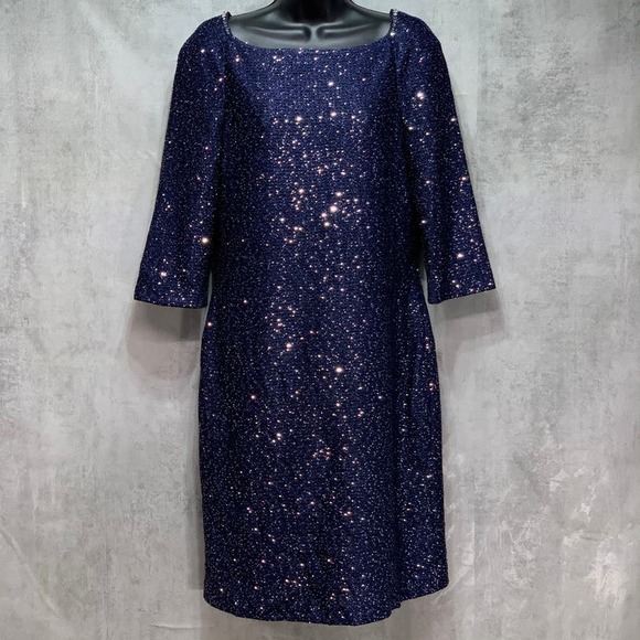 St. John Navy/Silver Glimmering Sequin Embellished - Picture 8 of 10